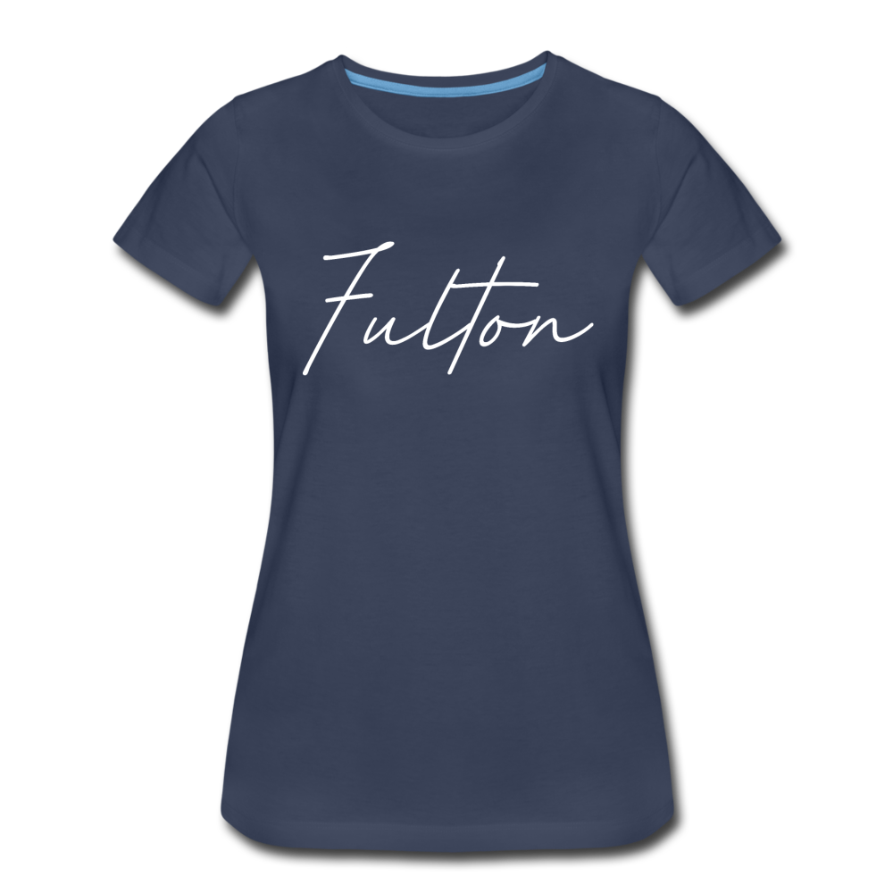 Fulton County Cursive Women's T-Shirt - navy