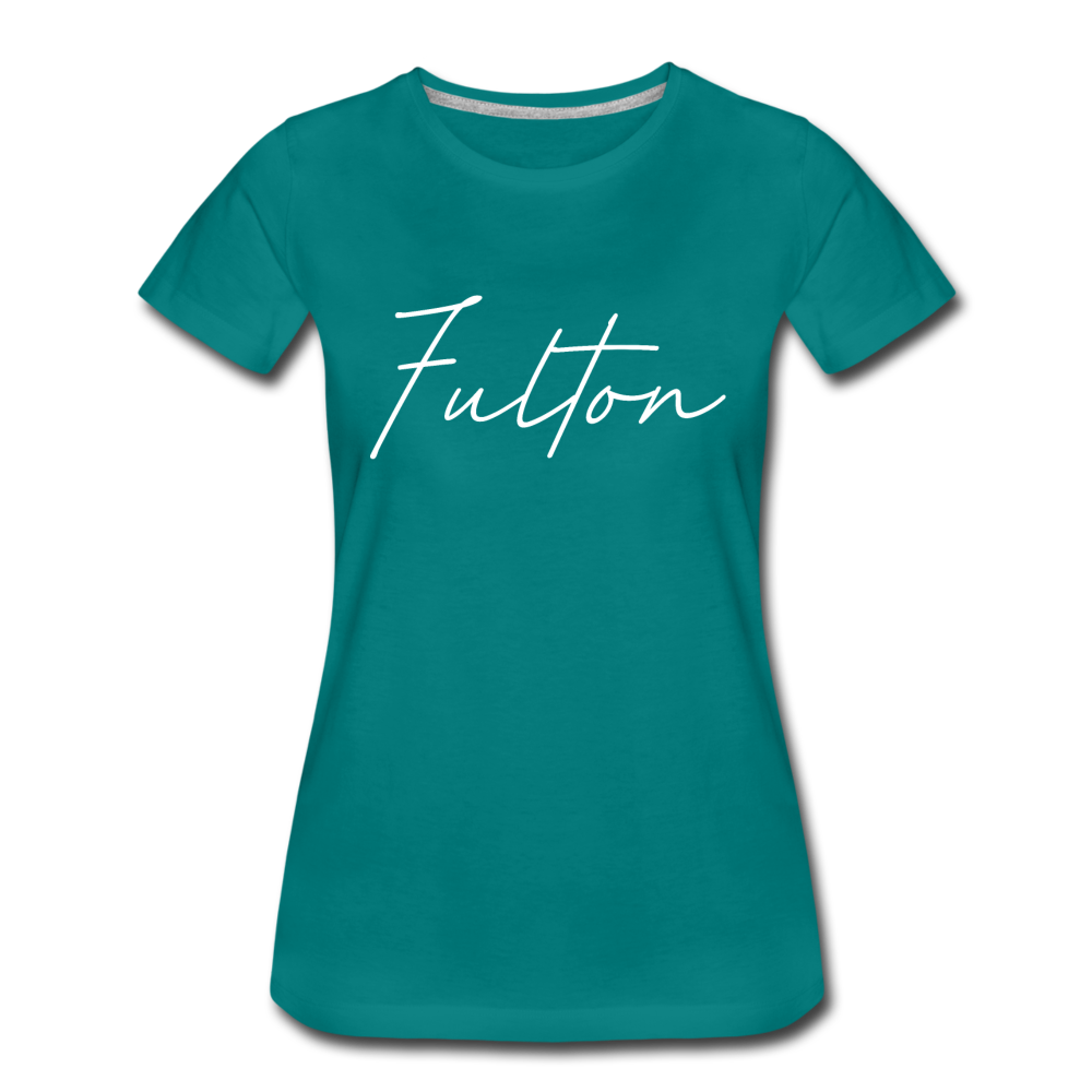 Fulton County Cursive Women's T-Shirt - teal