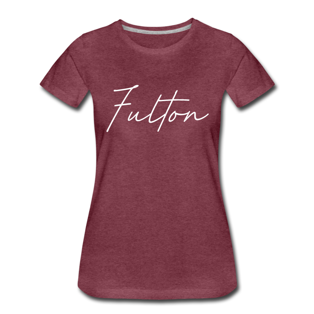 Fulton County Cursive Women's T-Shirt - heather burgundy