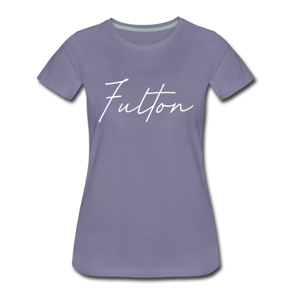 Fulton County Cursive Women's T-Shirt - washed violet