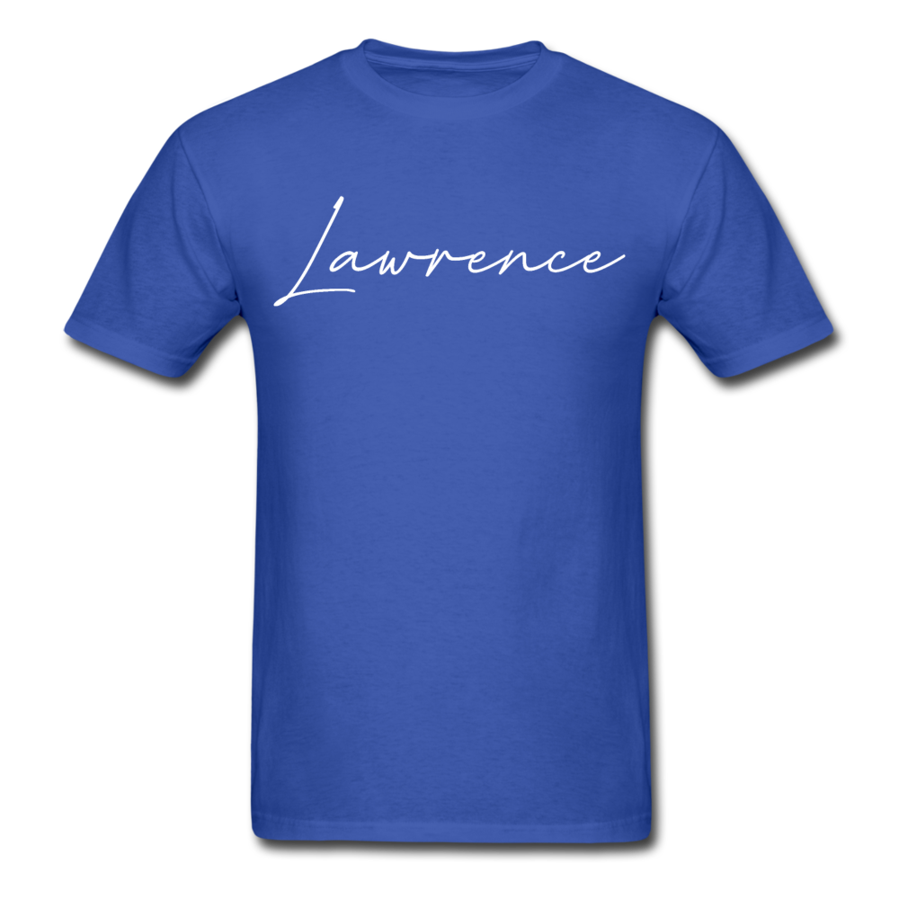 Lawrence County Cursive T-Shirt - royal blue