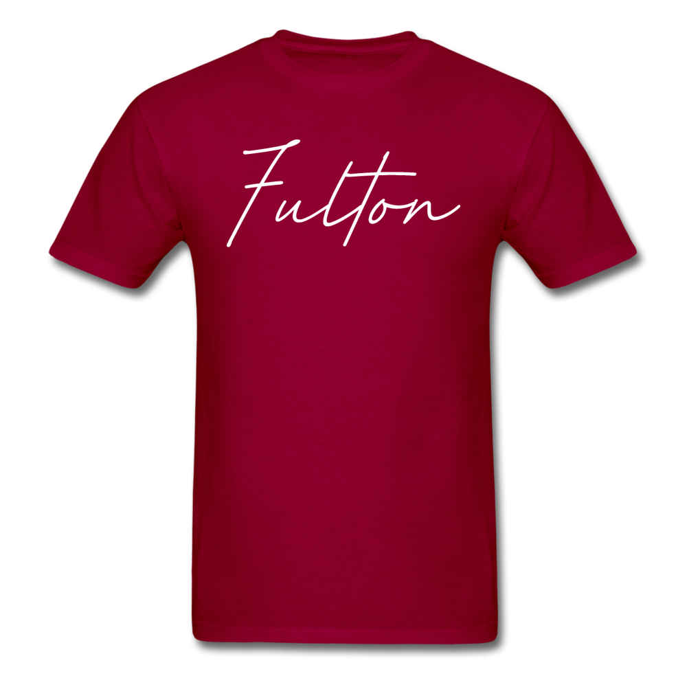 Fulton County Cursive T-Shirt - dark red