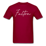 Fulton County Cursive T-Shirt - dark red