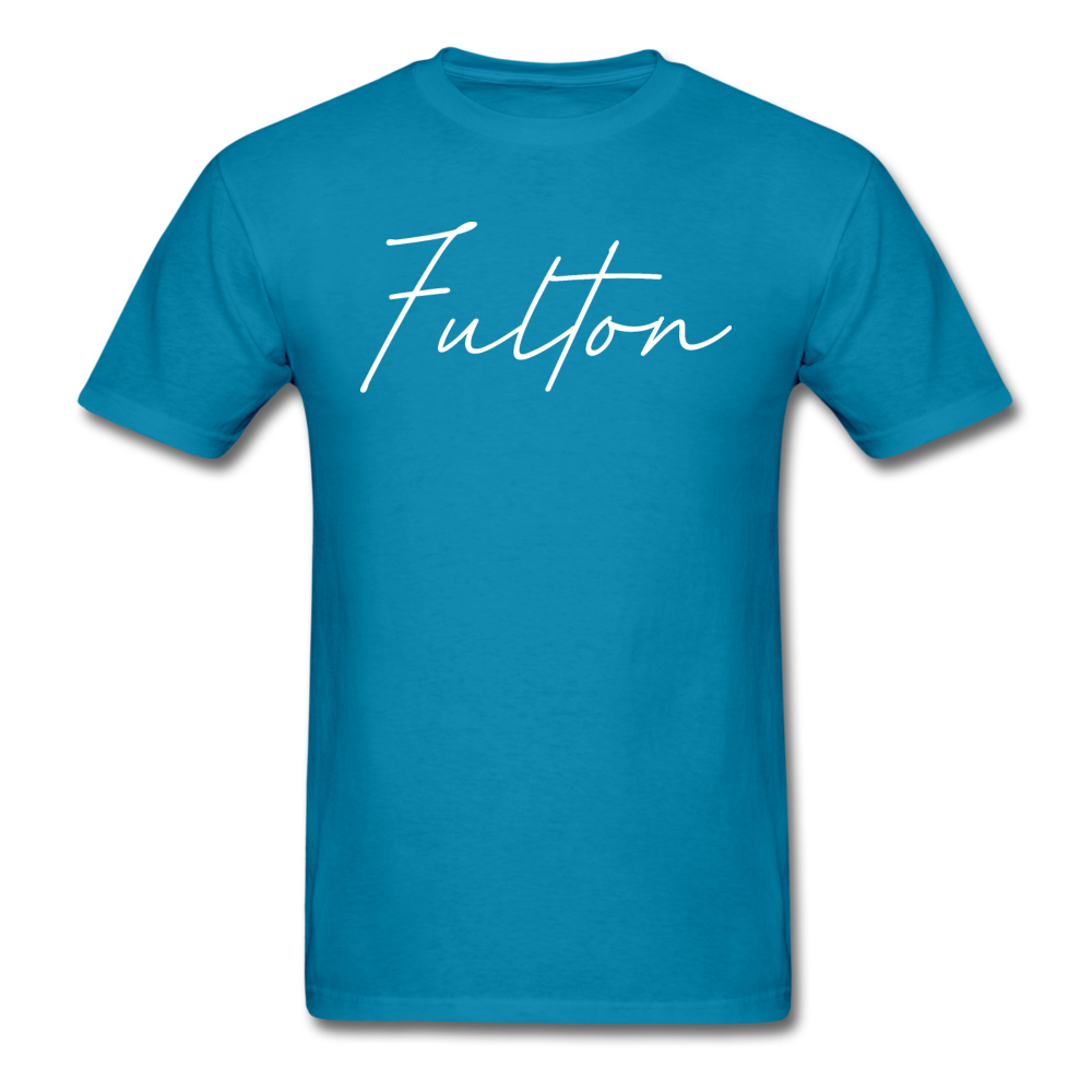 Fulton County Cursive T-Shirt - turquoise