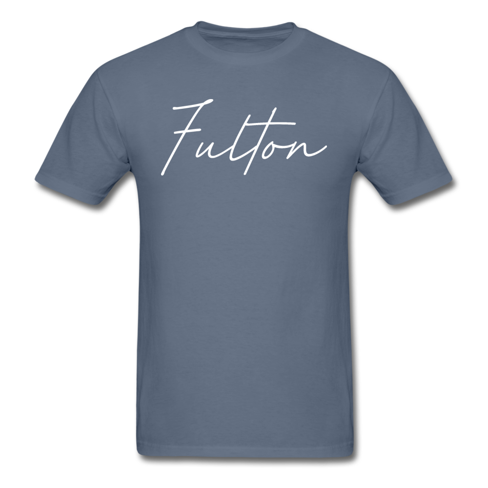 Fulton County Cursive T-Shirt - denim