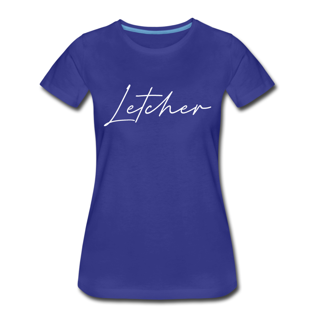 Letcher County Cursive Women's T-Shirt - royal blue