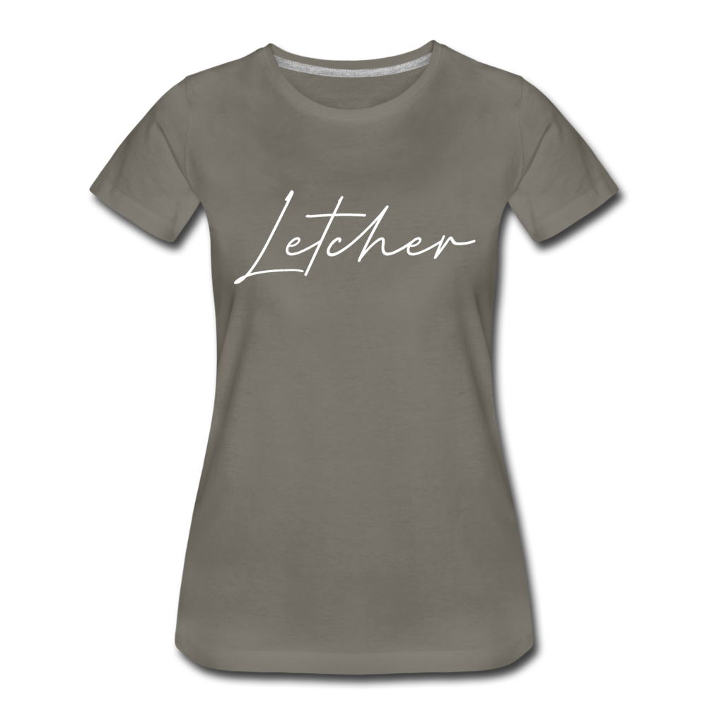 Letcher County Cursive Women's T-Shirt - asphalt gray