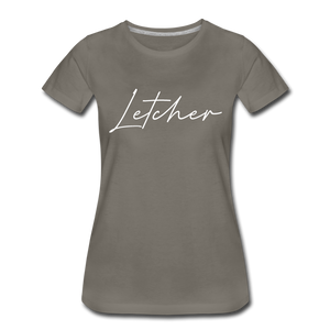 Letcher County Cursive Women's T-Shirt - asphalt gray