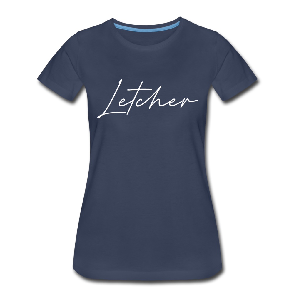 Letcher County Cursive Women's T-Shirt - navy