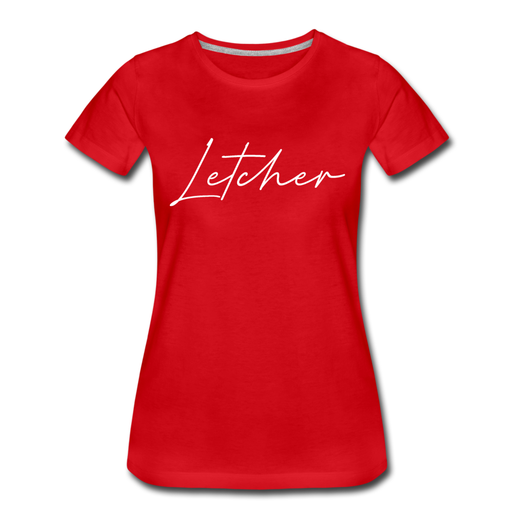 Letcher County Cursive Women's T-Shirt - red