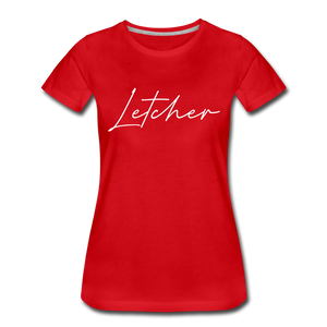 Letcher County Cursive Women's T-Shirt - red