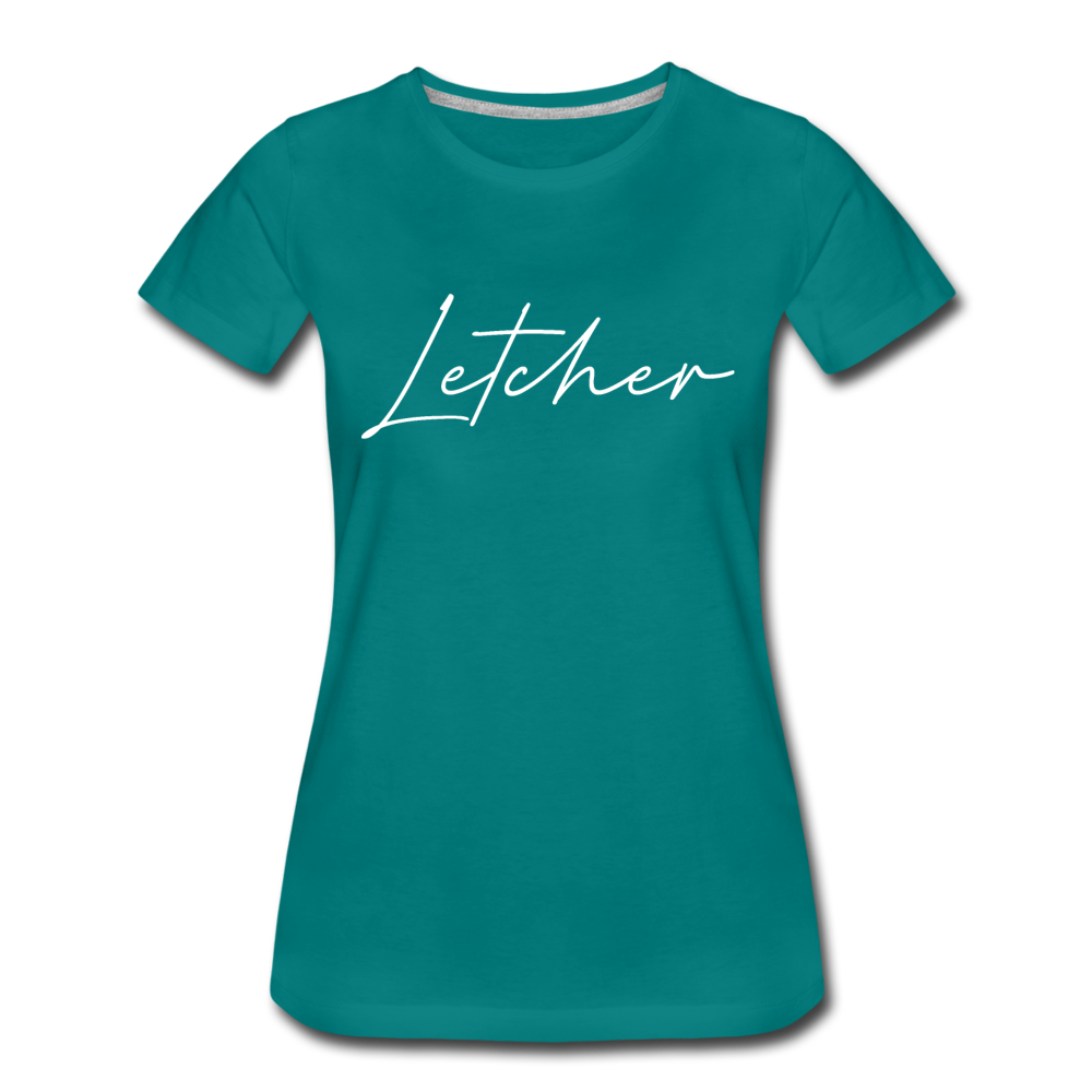 Letcher County Cursive Women's T-Shirt - teal