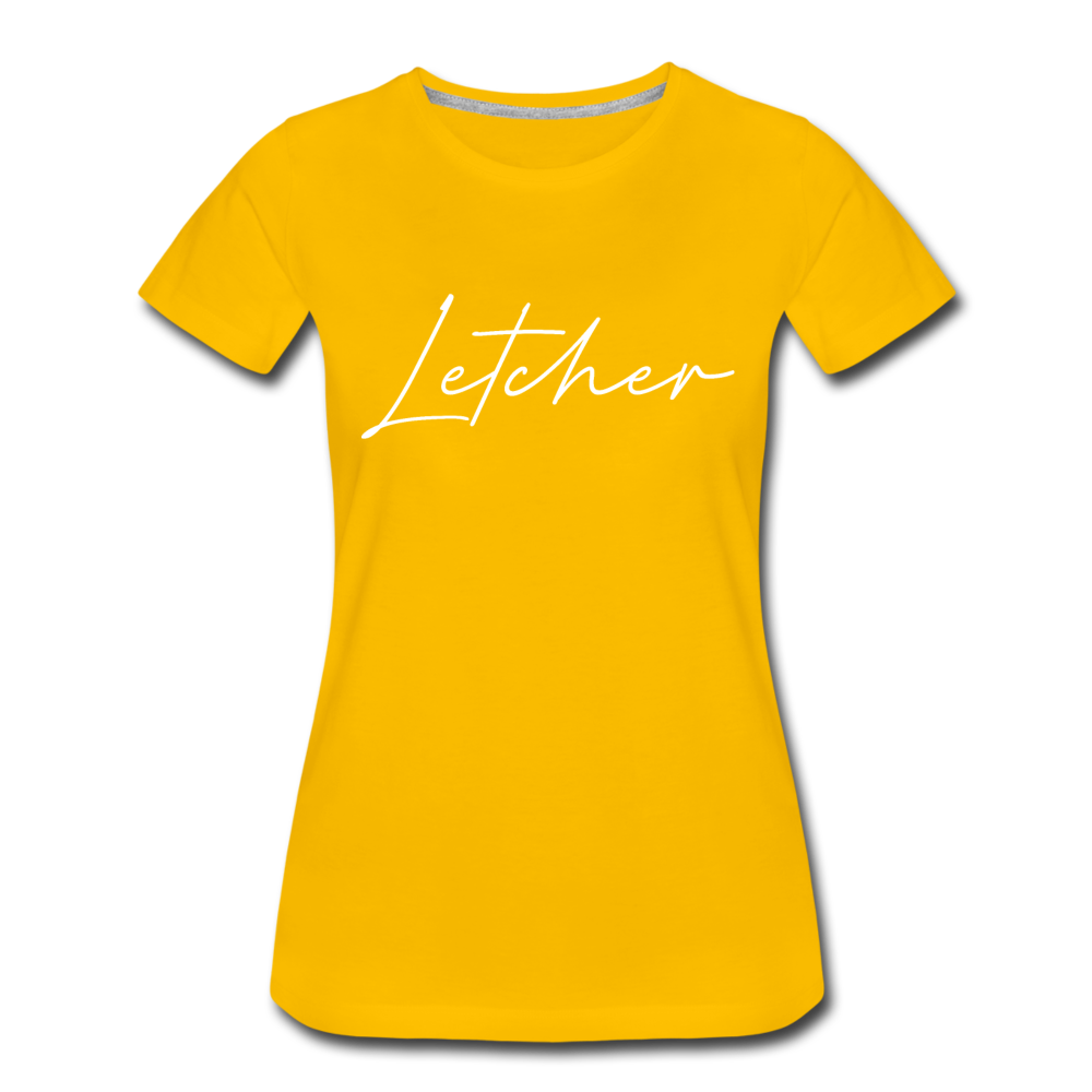 Letcher County Cursive Women's T-Shirt - sun yellow