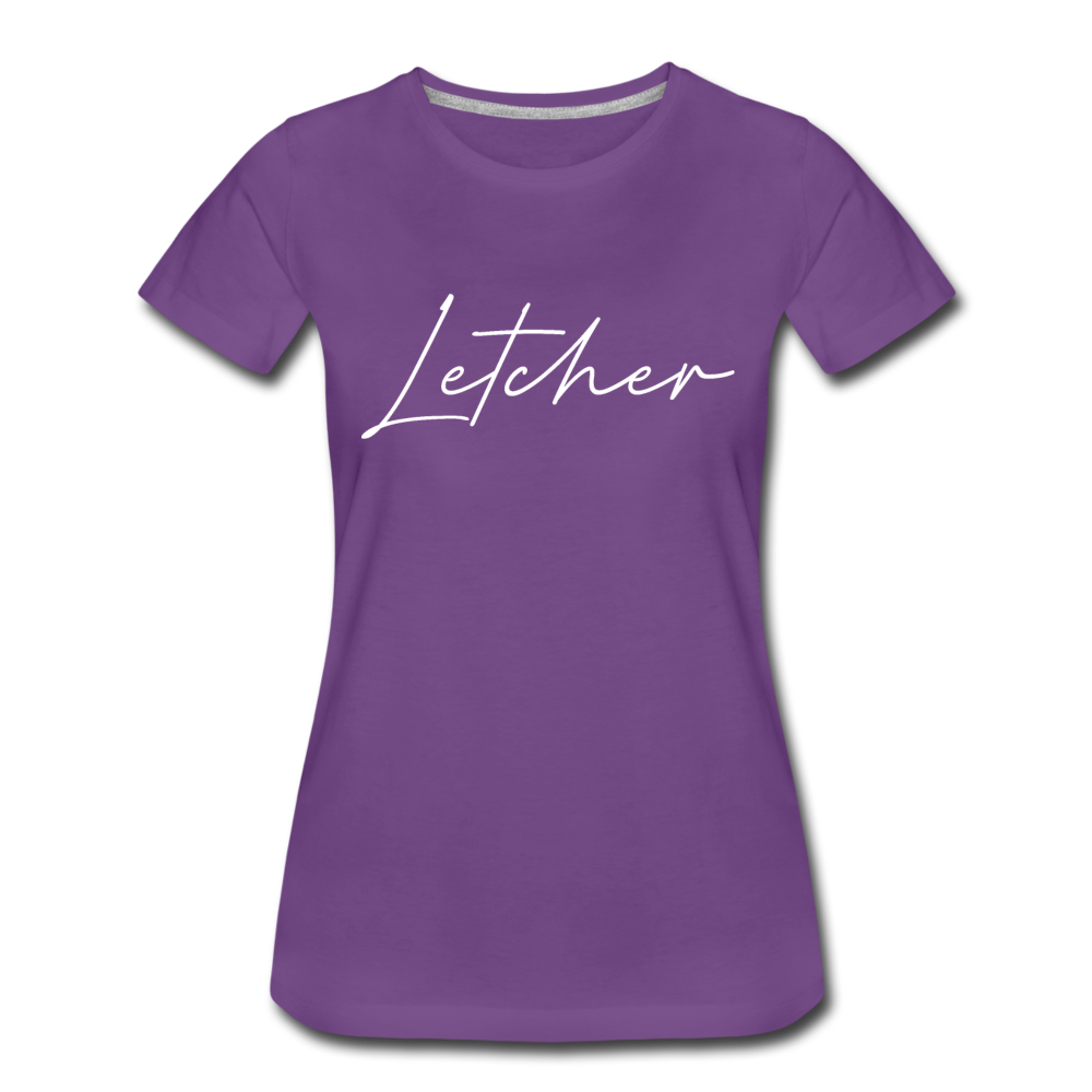 Letcher County Cursive Women's T-Shirt - purple