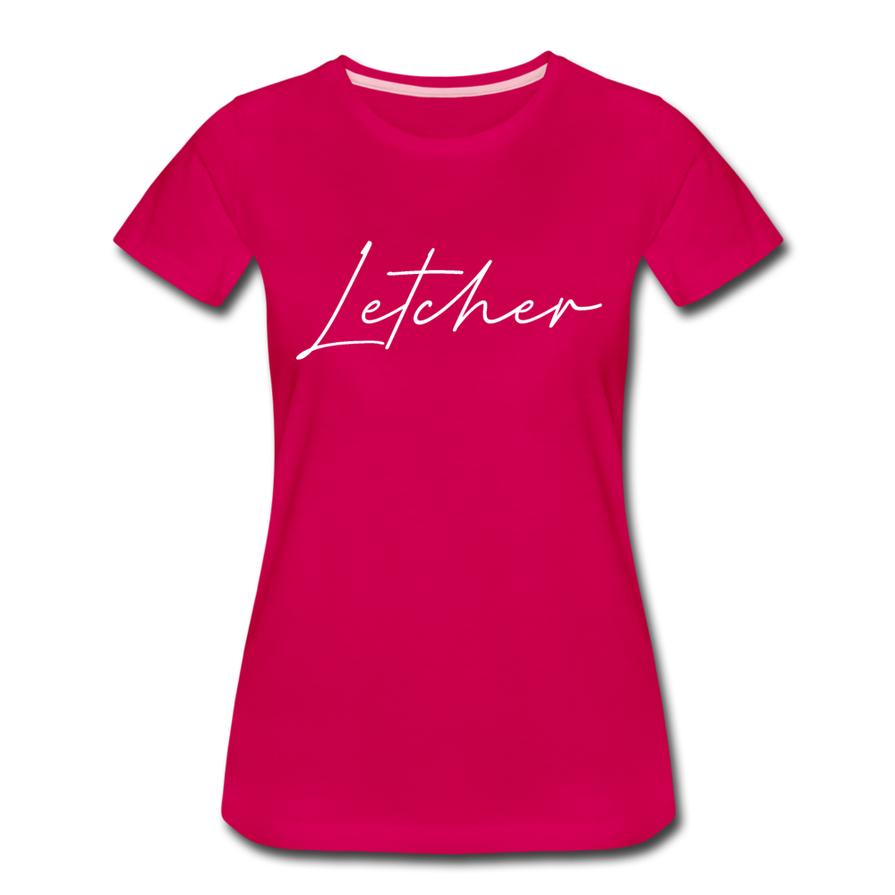 Letcher County Cursive Women's T-Shirt - dark pink