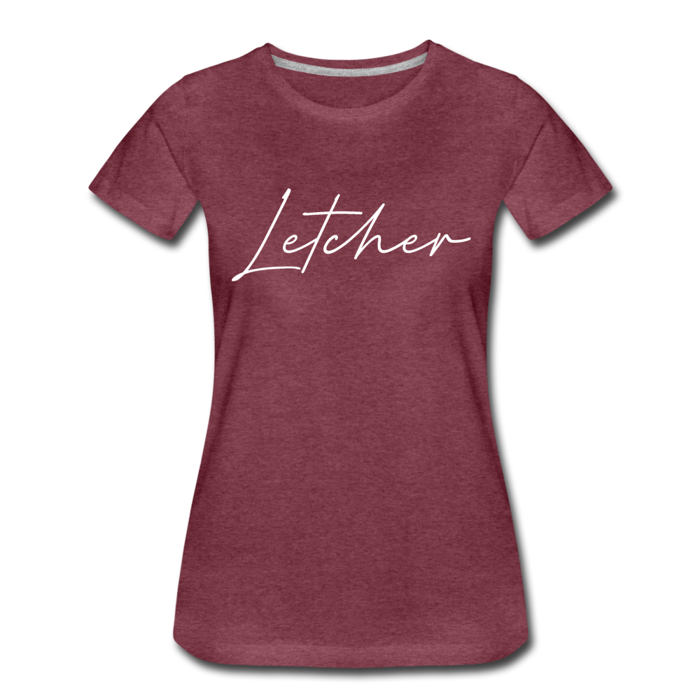 Letcher County Cursive Women's T-Shirt - heather burgundy