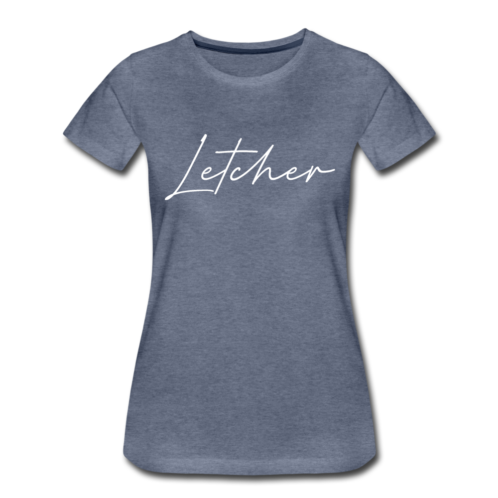 Letcher County Cursive Women's T-Shirt - heather blue