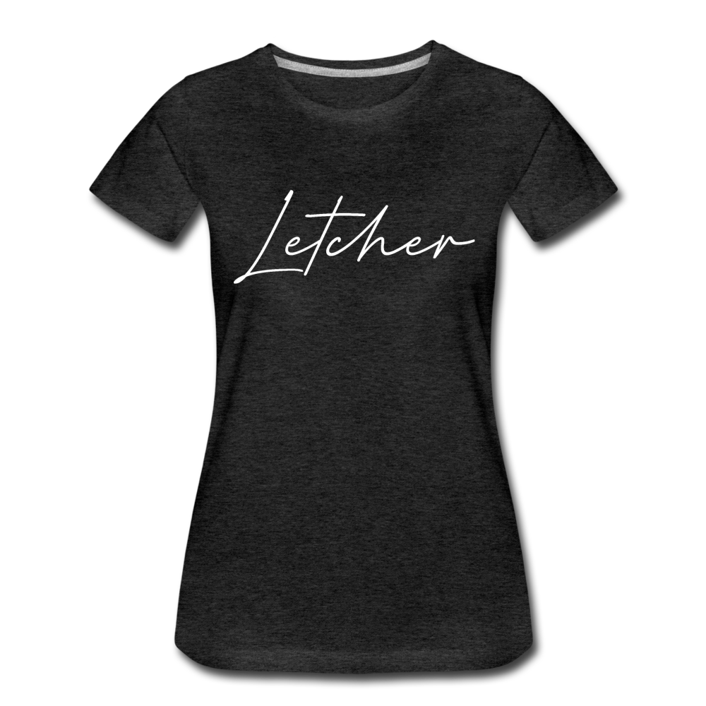 Letcher County Cursive Women's T-Shirt - charcoal gray