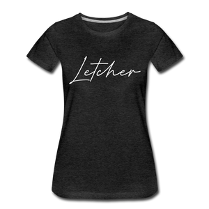 Letcher County Cursive Women's T-Shirt - charcoal gray