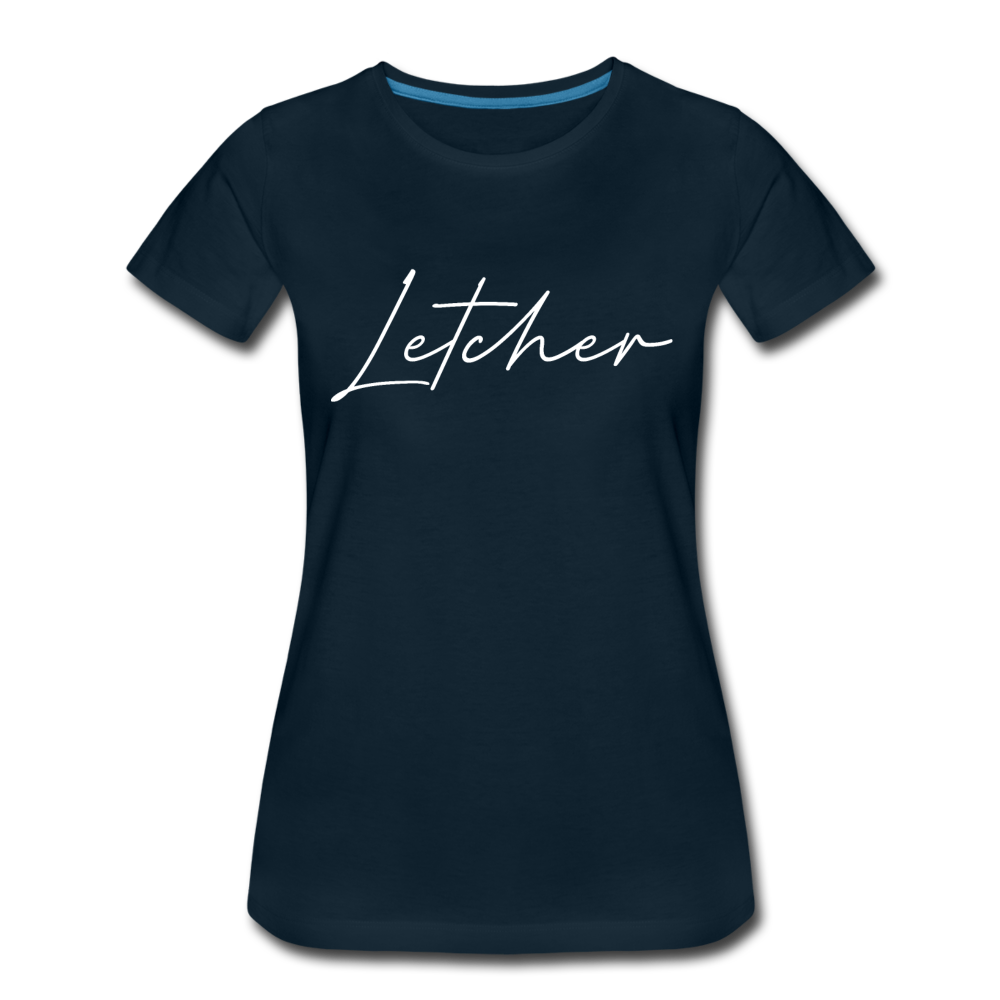 Letcher County Cursive Women's T-Shirt - deep navy