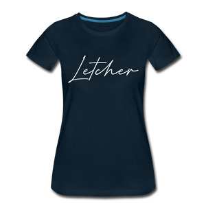 Letcher County Cursive Women's T-Shirt - deep navy