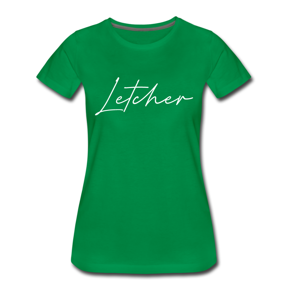 Letcher County Cursive Women's T-Shirt - kelly green