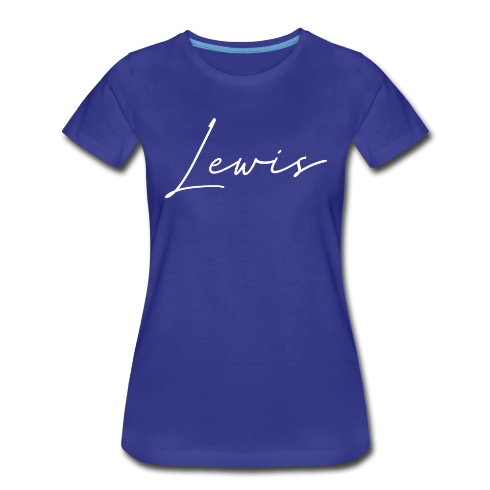 Lewis County Cursive Women's T-Shirt - royal blue