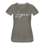 Logan County Cursive Women's T-Shirt - asphalt gray