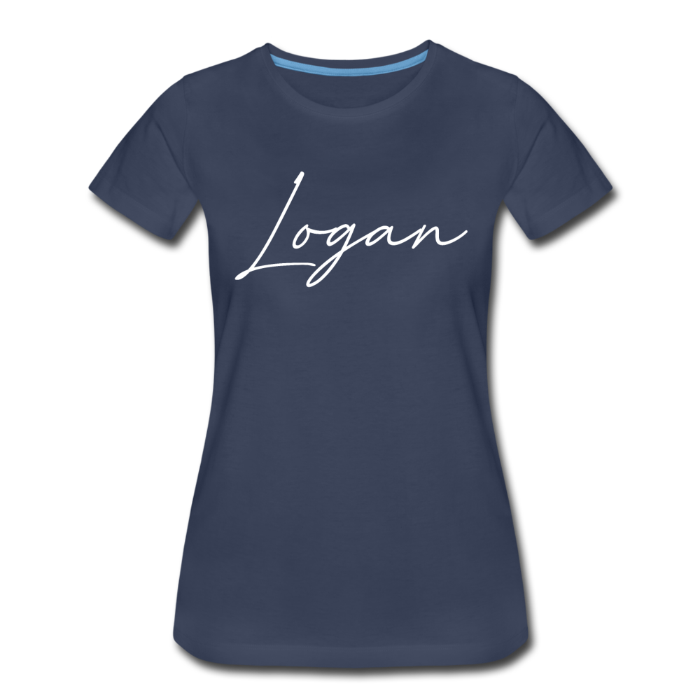 Logan County Cursive Women's T-Shirt - navy