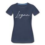 Logan County Cursive Women's T-Shirt - navy