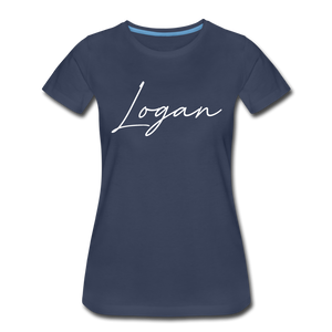 Logan County Cursive Women's T-Shirt - navy