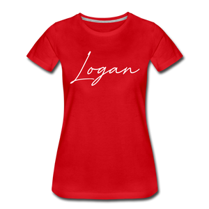 Logan County Cursive Women's T-Shirt - red