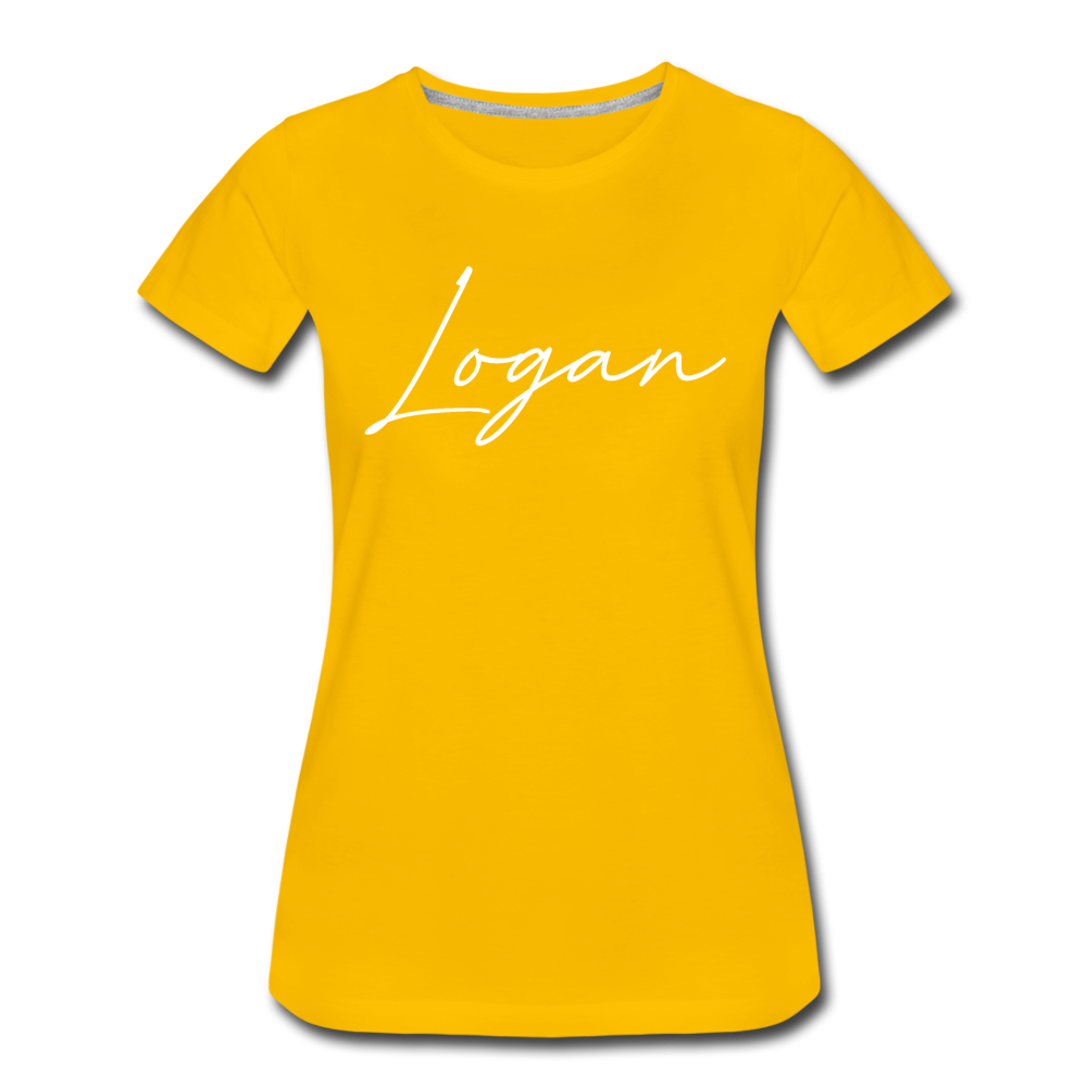 Logan County Cursive Women's T-Shirt - sun yellow