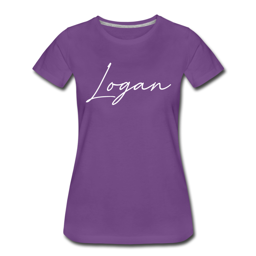 Logan County Cursive Women's T-Shirt - purple