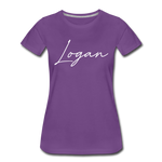 Logan County Cursive Women's T-Shirt - purple