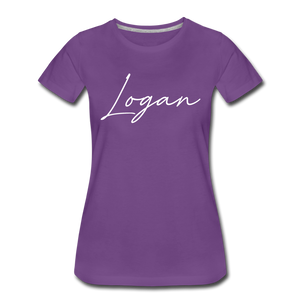 Logan County Cursive Women's T-Shirt - purple