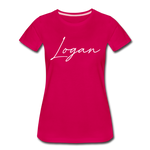 Logan County Cursive Women's T-Shirt - dark pink