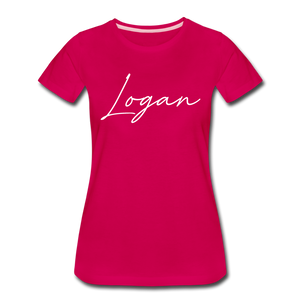 Logan County Cursive Women's T-Shirt - dark pink