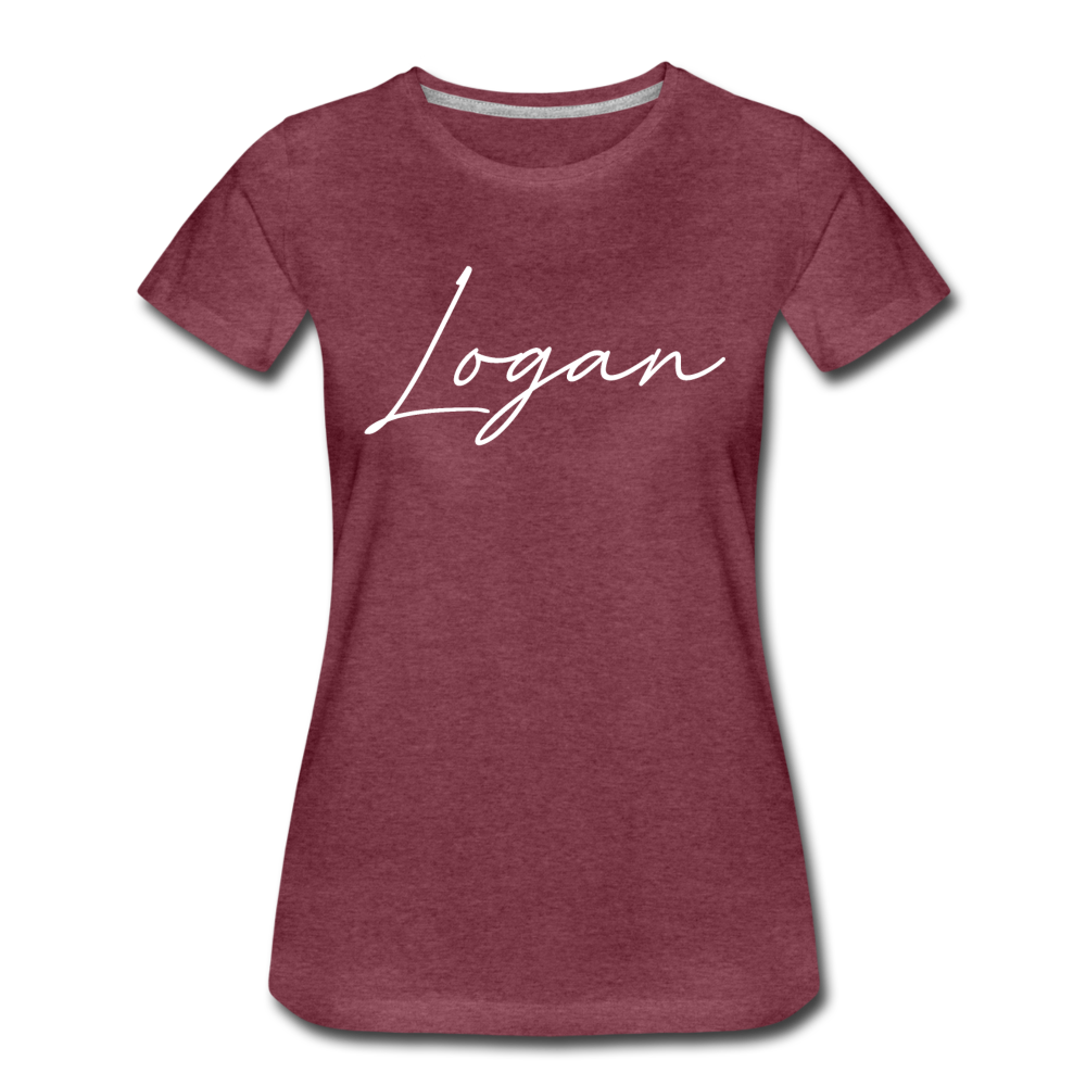 Logan County Cursive Women's T-Shirt - heather burgundy