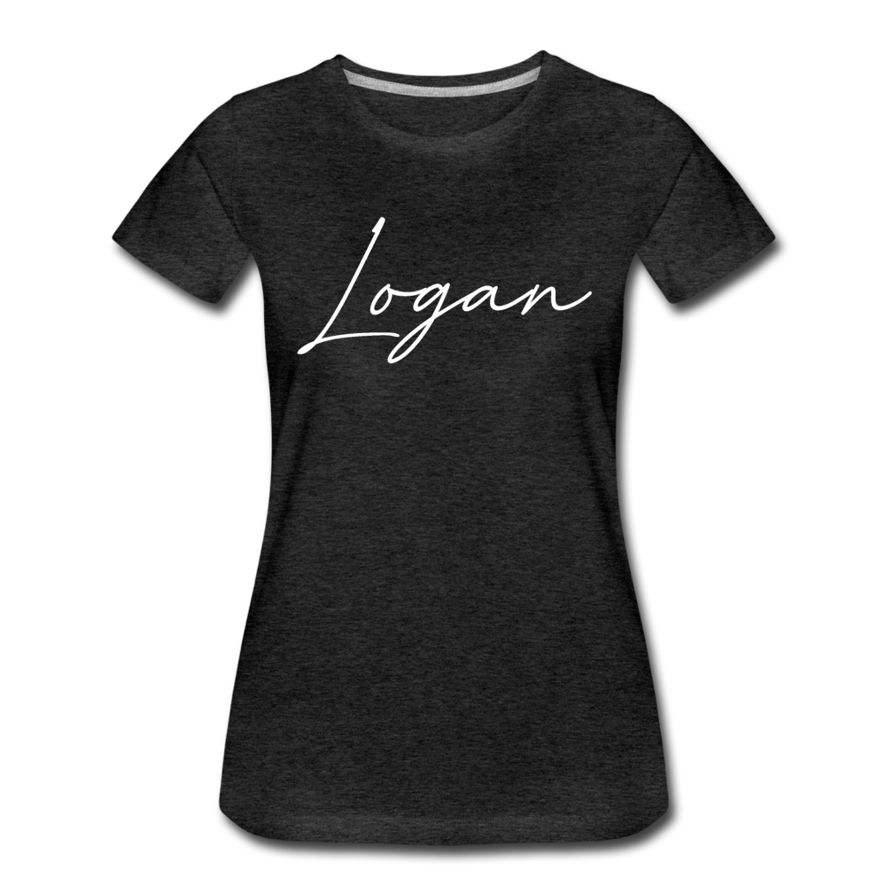 Logan County Cursive Women's T-Shirt - charcoal gray