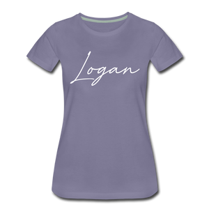 Logan County Cursive Women's T-Shirt - washed violet