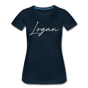 Logan County Cursive Women's T-Shirt - deep navy