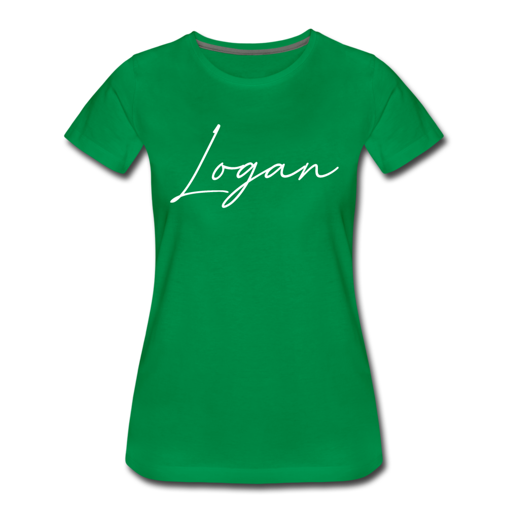 Logan County Cursive Women's T-Shirt - kelly green