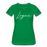 Logan County Cursive Women's T-Shirt - kelly green