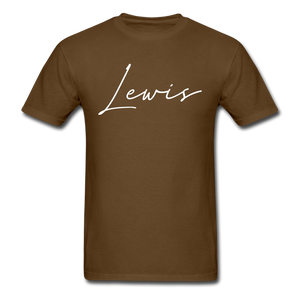 Lewis County Cursive T-Shirt - brown