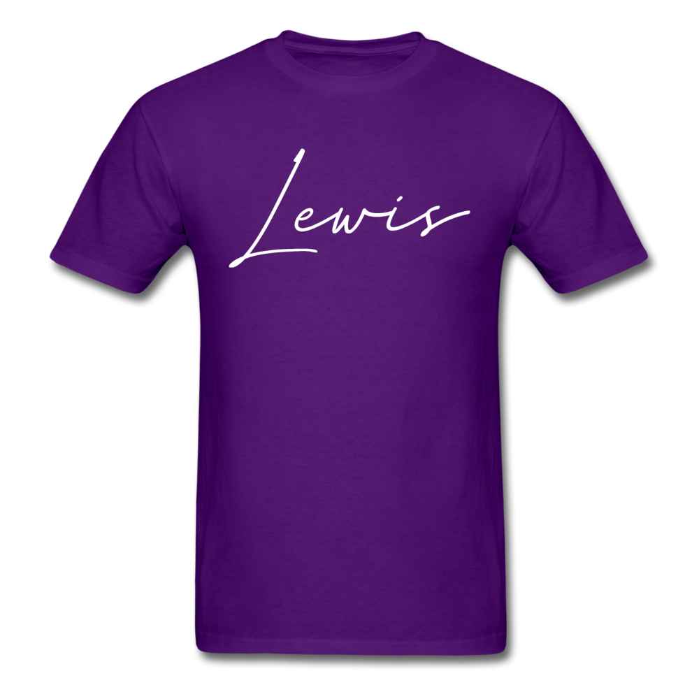 Lewis County Cursive T-Shirt - purple