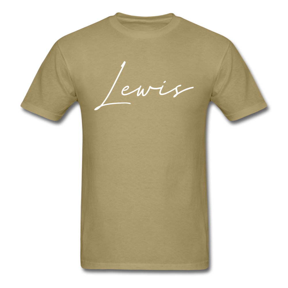 Lewis County Cursive T-Shirt - khaki
