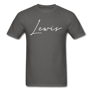 Lewis County Cursive T-Shirt - charcoal