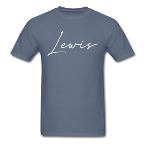 Lewis County Cursive T-Shirt - denim