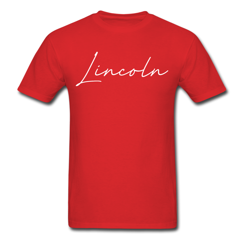 Lincoln County Cursive T-Shirt - red